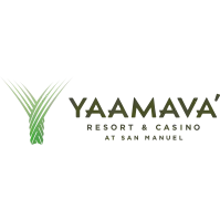 San Manuel Yaamava Casino logo with green letters on a white background