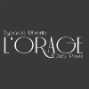 L’Orage Club Montreal logo with white letters on a dark gray background