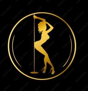Palm Beach Bachelor Party Strippers Logo with a black background 