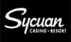 Sycuan Casino Resort logo with white letters and a black background