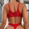 Hollow-Out Backless Teddy Bodysuit Red