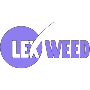 Lex Weed logo with white and purple letters