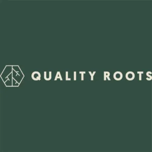Quality Roots Monroe logo with a green background and white letters