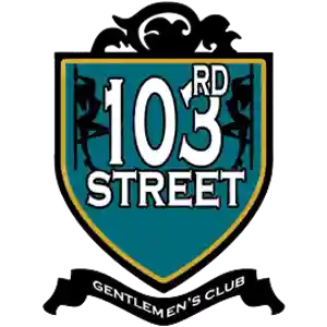 103rd St Gentelmans Club logo. A green shield with 103 Street in the center