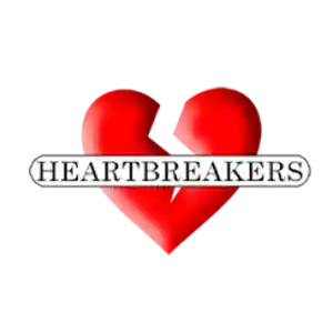 Heartbreakers Dickinson logo with a red heart and black letters on a white background