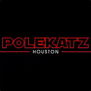 PoleKatz Houston logo with red letters on a black background
