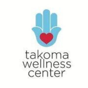 takoma wellness center logo with a heart in two blue hands